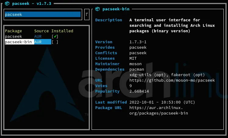 PacSeek TUI