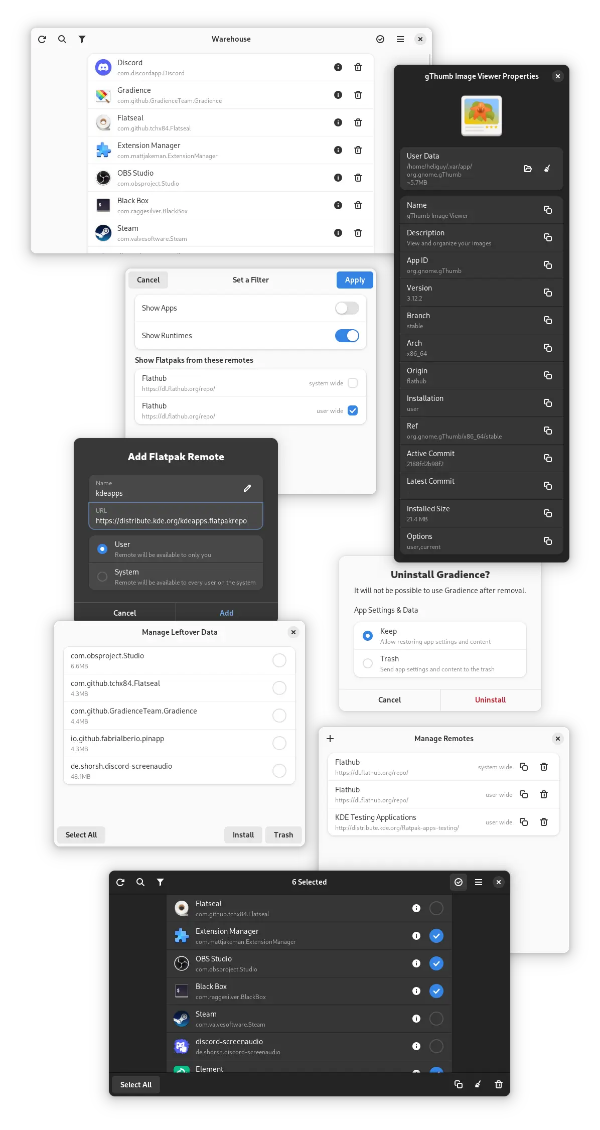 Warehouse Flatpak Toolbox
